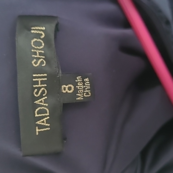 Tadashi Shoji Textured Lace Mermaid Gown Navy Blue Size 8 - Picture 16 of 16